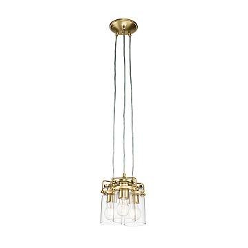 Lampadario Contemporaneo Brinley Acciaio Ottone Spazzolato 3 Luci E27