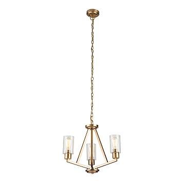 Lampadario Contemporaneo Deryn Acciaio Ottone Naturale 3 Luci E27