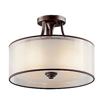 Lampadario Contemporaneo Lacey Acciaio Bronzo Antico Tessuto 3 Luci E27