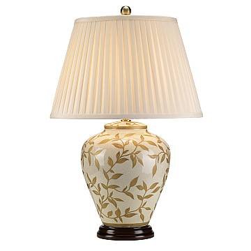 Lampada Da Scrivania Contemporanea Leaves Brown Gold Porcellana Oro 1 Luce E27