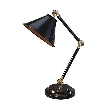 Lampada Da Scrivania Industrial Provence Acciaio Nero Ottone Lucido 1 Luce E27