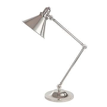 Lampada Scrivania Industrial Nordico Provence Acciaio Nichel Lucido 1 Luce E27