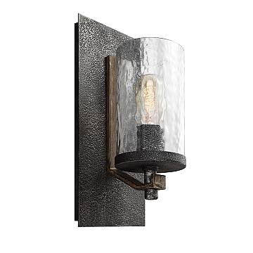 Applique Industrial Angelo Acciaio Metallo Grigio Vetro Grigio 1 Luce E27