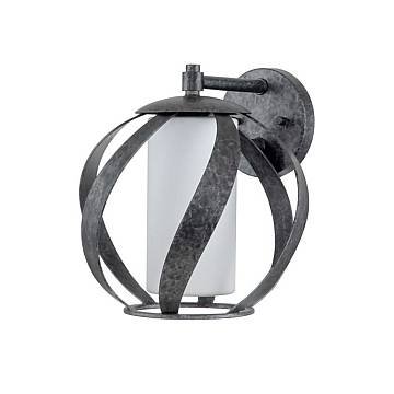 Applique Industrial Nordico Blacksmith Acciaio Nero Antico Vetro 1 Luce E27