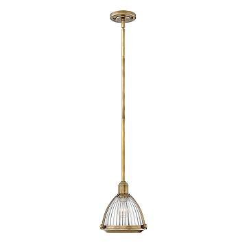 Sospensione Contemporanea Elroy Acciaio Ottone Antico Vetro 1 Luce E27