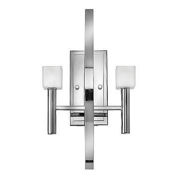 Applique Industrial Nordico Mondo Acciaio Cromo Lucido Vetro 2 Luci G9 3 Led
