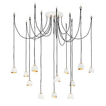 Lampadario Industrial Nordico Nula Acciaio 12 Luci E14