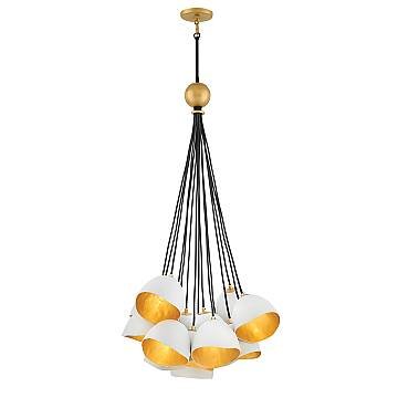 Lampadario Industrial Nordico Nula Acciaio 15 Luci E14