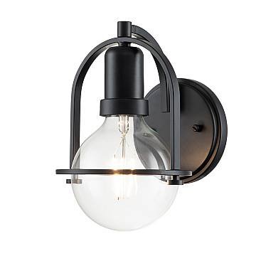 Applique Industrial Nordico Somerset Acciaio Nero 1 Luce E27 60W K Lm