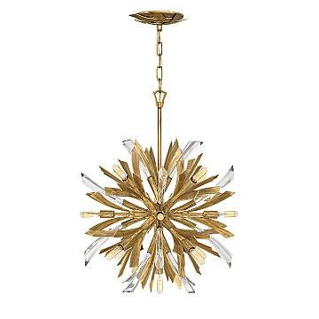Lampadario Industrial Nordico Vida Acciaio Oro Brunito Piccolo 13 Luci E14
