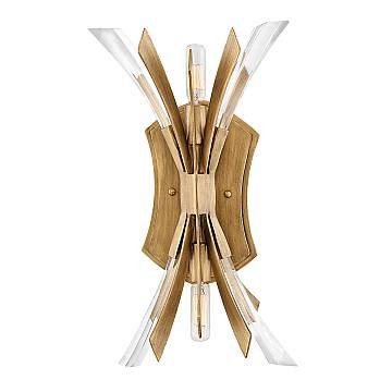 Applique Industrial Nordico Vida Acciaio Oro Brunito 2 Luci E14