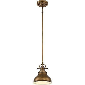 Sospensione Industrial Nordica Emery Metallo Ottone Anticato Piccola 1 Luce E27