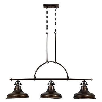 Lampadario Industrial Nordico Emery Metallo Bronzo Palladiano 3 Luci E27