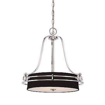 Lampadario Contemporaneo Uptown Gotham Metallo Argento Imperiale 4 Luci E27