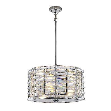 Lampadario Contemporaneo Shoal Acciaio Nichel Lucido 4 Luci E27