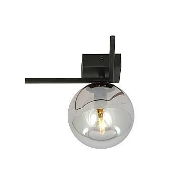 Plafoniera Moderna 1 Luce Imago 1130/1G In Acciaio Nero Vetro Fumè