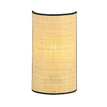 Applique Nordica 1 Luce Aston In Acciaio Nero E Rattan