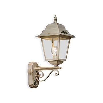 Applique Esterno Classica Gorizia Metallo E Ceramica Bianco Sfumato 1 Luce E27