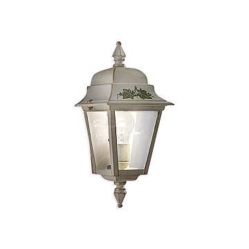 Applique Esterno Classica Gorizia Metallo Ceramica Bianco Sfumato Oro 1 Luce E27