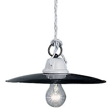 Lampadario Industrial Potenza Ferro E Ceramica Nero Diam. 35Cm 1 Luce E27