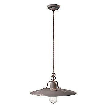 Lampadario Vintage Country Ferro E Ceramica Tortora 1 Luce E27