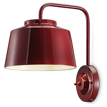 Applique Vintage 50'S Ferro E Ceramica Bordeaux 1 Luce E27