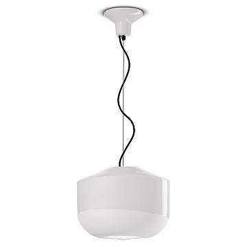 Sospensione Grande Vintage Decò Bellota Ceramica Bianco Grezzo 1 Luce E27