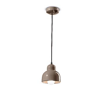 Lampadario Vintage Decò Berimbau Ceramica Grigio Sabbia 1 Luce E27