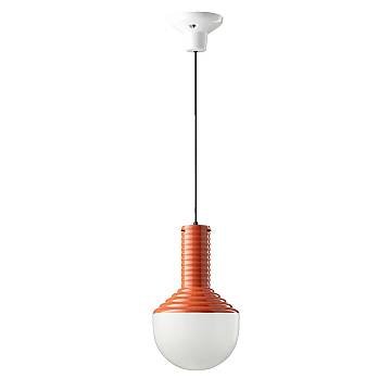 Sospensione Vintage Grande Decò Selaron Ceramica Arancio Poke 1 Luce E27