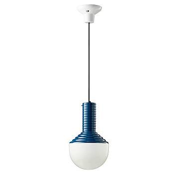 Sospensione Vintage Grande Decò Selaron Ceramica Blu 1 Luce E27