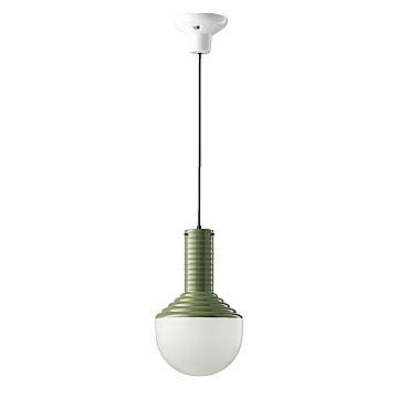 Sospensione Vintage Grande Decò Selaron Ceramica Verde Salvia 1 Luce E27