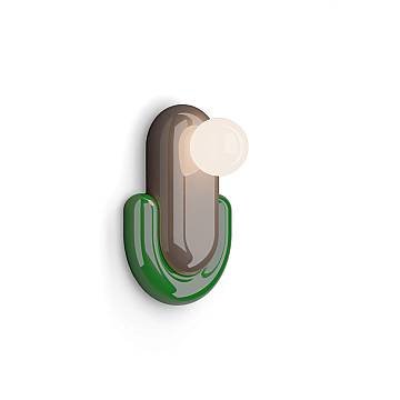 Applique Deco Eclair Ceramica Moka Verde Bali 1 Luce G9
