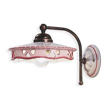 Applique Classica Alessandria Ferro E Ceramica Nero Sfumato Rame 1 Luce E27