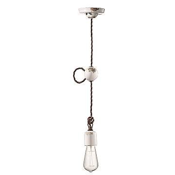 Sospensione Vintage Ceramica Bianca 1 Luce E27