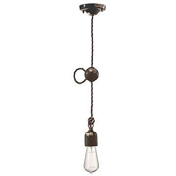 Sospensione Vintage Ceramica Nera 1 Luce E27