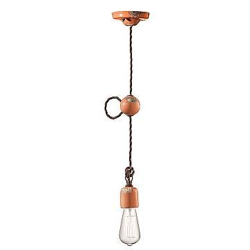 Sospensione Vintage Ceramica Arancio 1 Luce E27