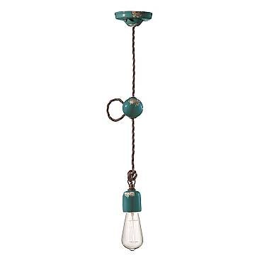 Sospensione Vintage Ceramica Verde 1 Luce E27