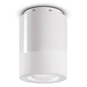 Plafoniera Vintage Decò Pi Ceramica Bianco Grezzo 1 Luce E14