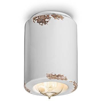 Plafoniera Vintage Ceramica Bianca 1 Luce E14