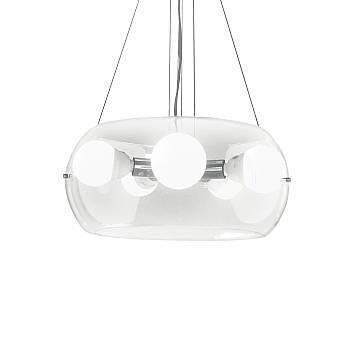 Sospensione Moderna Audi-10 Metallo Trasparente 5 Luci E27