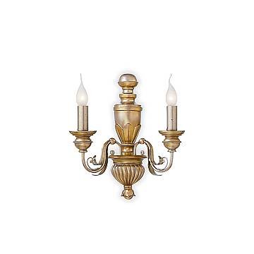 Applique Classica Firenze Materie Plastiche Oro 2 Luci E14