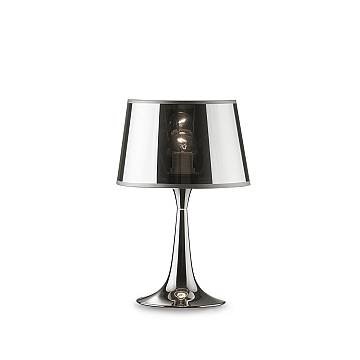 Lampada Da Scrivania-Ufficio Moderna London Metallo Cromo 1 Luce E27 Small