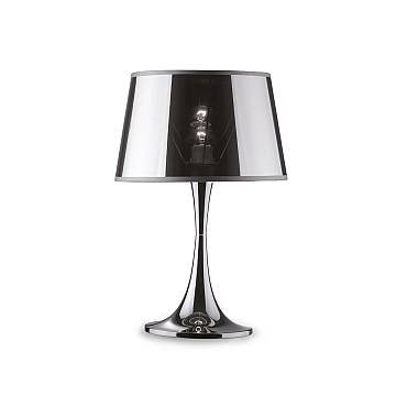 Lampada Da Scrivania-Ufficio Moderna London Metallo Cromo 1 Luce E27 Big