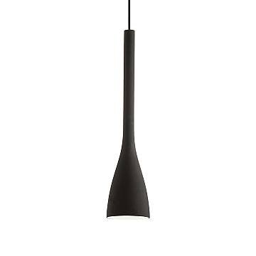 Sospensione Moderna Flut Vetro Nero 1 Luce E27 Big