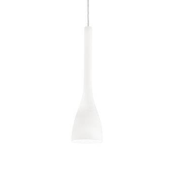 Sospensione Moderna Flut Vetro Bianco 1 Luce E14 Small