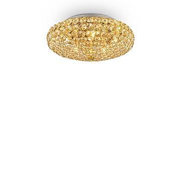 Plafoniera Contemporanea King Metallo-Cristallo Oro 5 Luci G9 3W 3000K