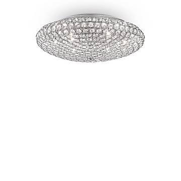 Plafoniera Contemporanea King Metallo-Cristallo Cromo 9 Luci G9 3W 3000K