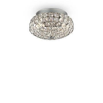 Plafoniera Contemporanea King Metallo-Cristallo Cromo 3 Luci G9 3W 3000K