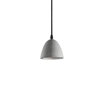 Sospensione Industrial-Minimal Oil-4 Metallo Cemento Grigio 1 Luce Gu10