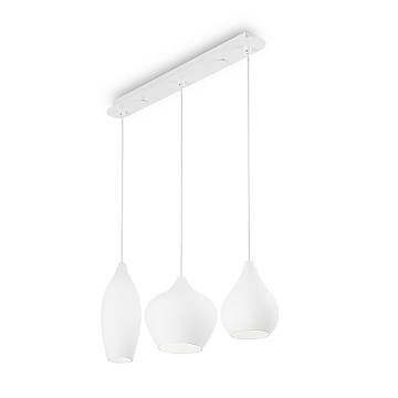 Sospensione Moderna Soft Metallo Bianco 3 Luci E14